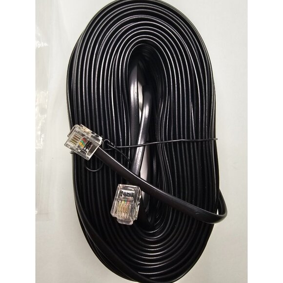 Permo 100 Feet Black Telephone Extension Cord Cable Line Wire - Picture 3 of 3